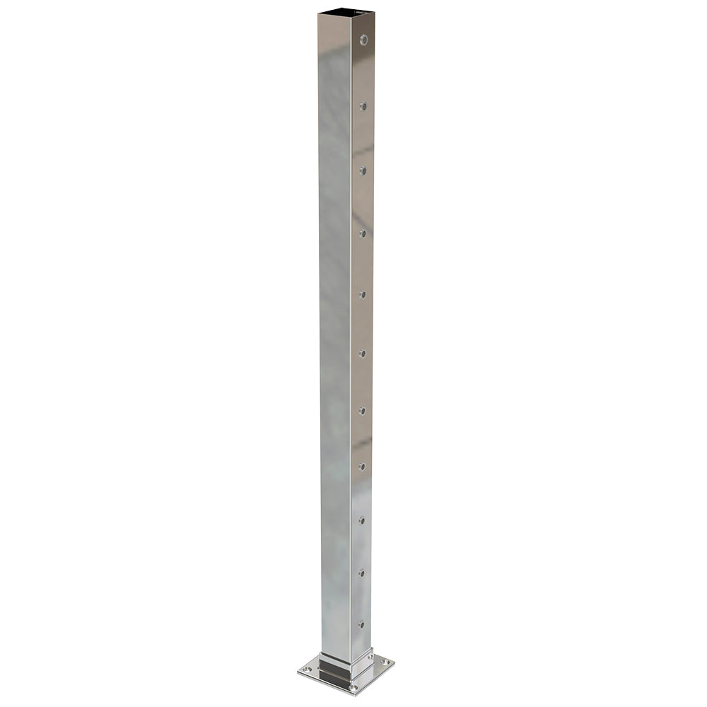 Square End Post with Nutserts Mirror - Welded Base Plate