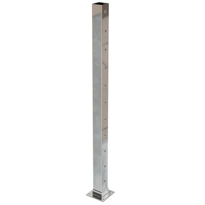 Square End Post with Nutserts Mirror - Welded Base Plate