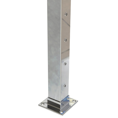 Square End Post with Nutserts Mirror - Welded Base Plate
