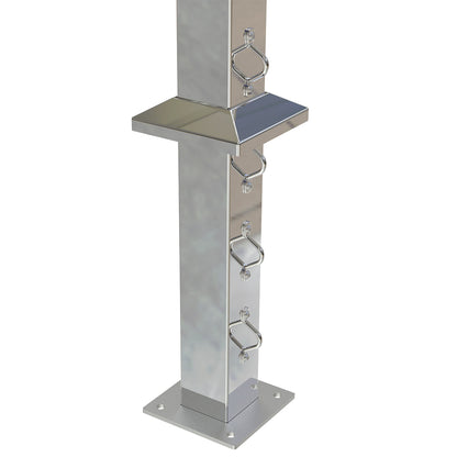 Square End Post with Saddles Mirror - Base Plate and Cover