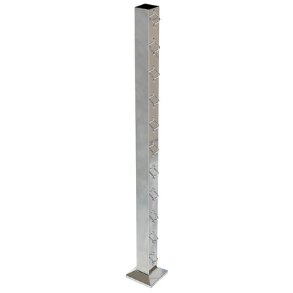 Square End Post with Saddles Mirror - Base Plate and Cover