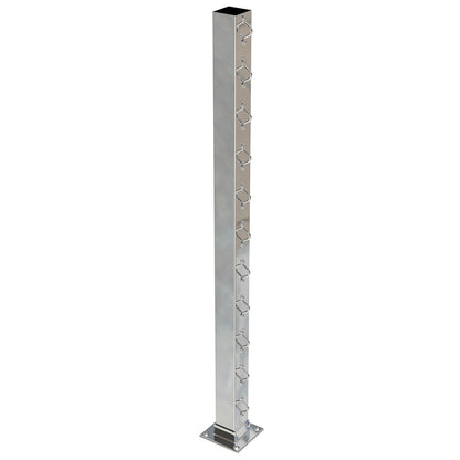 Square End Post with Saddles Mirror - Welded Base Plate