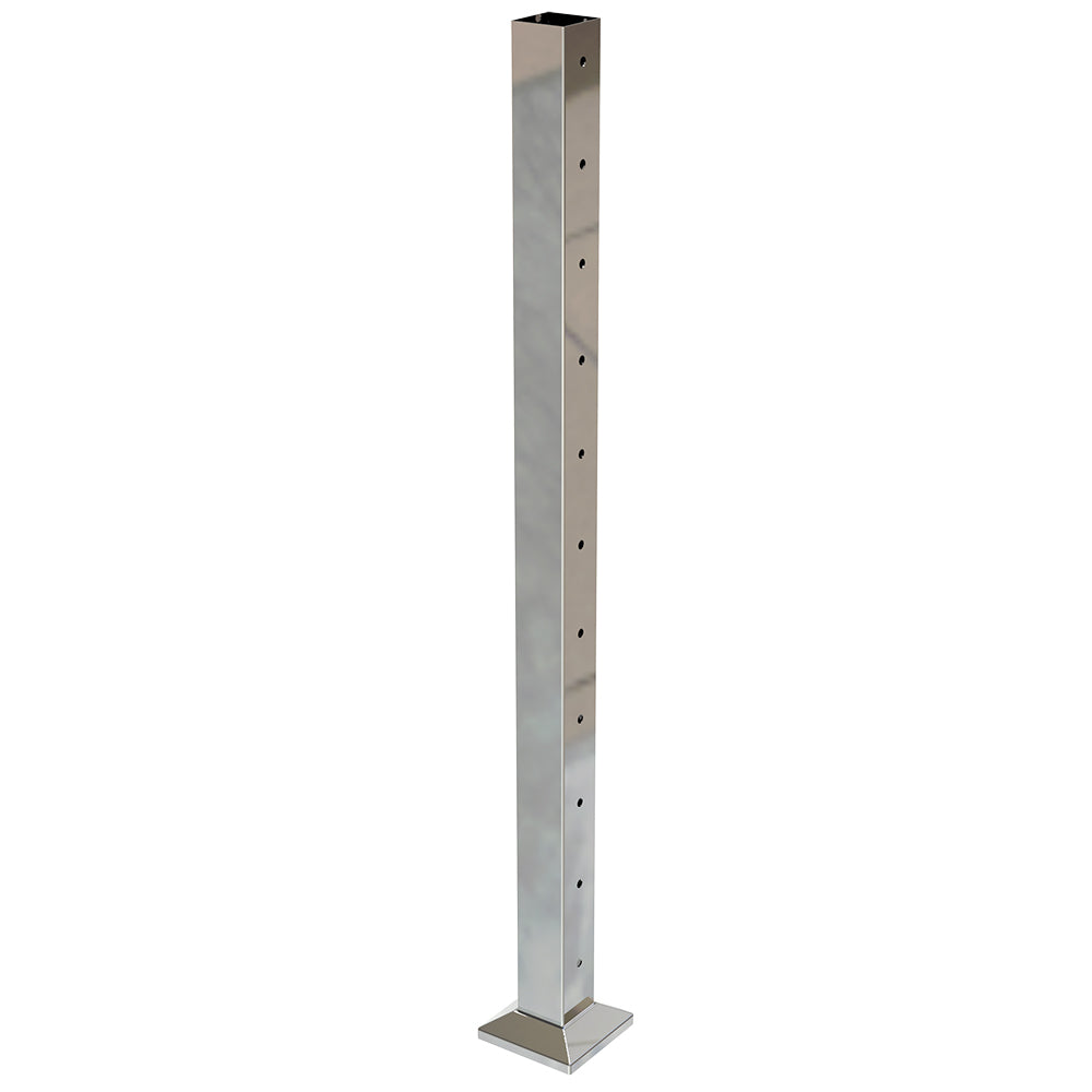 Square Int Post with 11 Holes Mirror - Base Plate and Cover