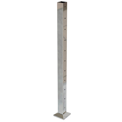 Square Int Post with 11 Holes Mirror - Base Plate and Cover