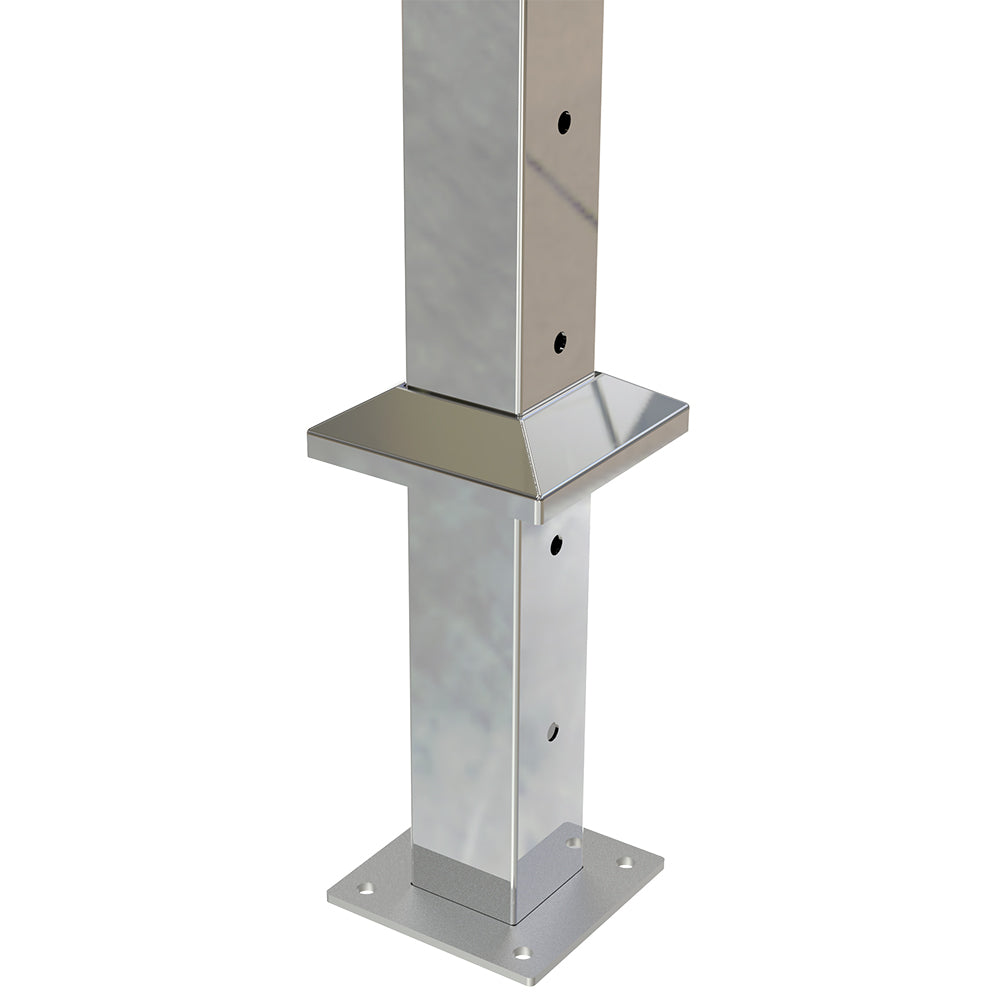 Square Int Post with 11 Holes Mirror - Base Plate and Cover