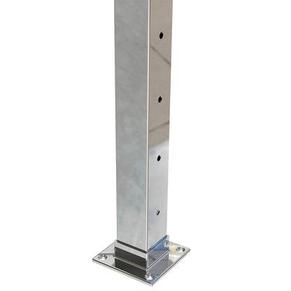 Square Int Post with 11 holes Mirror - Welded Base Plate