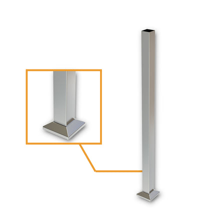 Square Post Blank Satin Finish - Base Plate and Cover