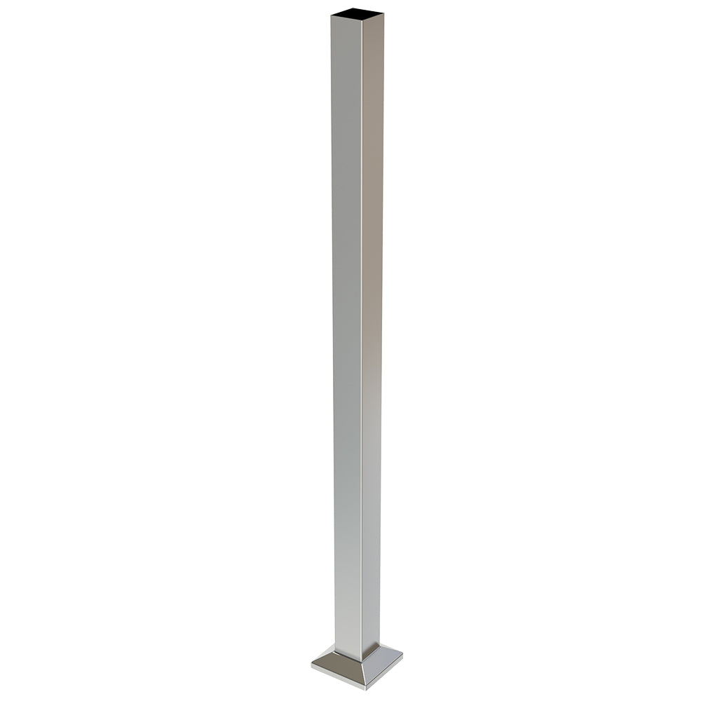 Square Post Blank Satin Finish - Base Plate and Cover