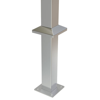 Square Post Blank Satin Finish - Base Plate and Cover