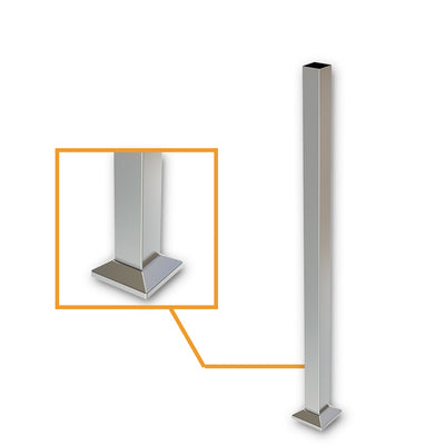 Square Post Blank Satin Finish - Base Plate and Cover