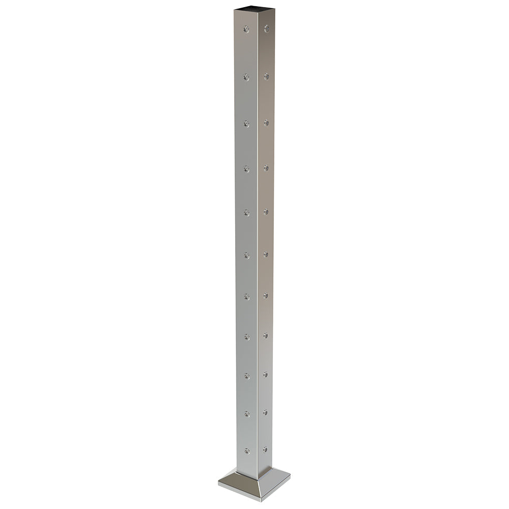 Square Corner Post with Nutserts Satin Finish - Base Plate and Cover