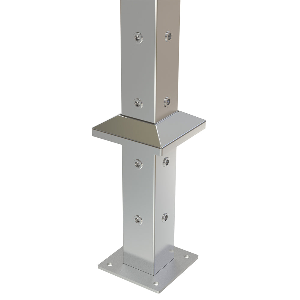 Square Corner Post with Nutserts Satin Finish - Base Plate and Cover