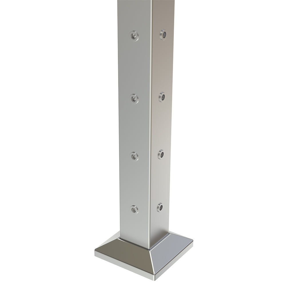 Square Corner Post with Nutserts Satin Finish - Base Plate and Cover