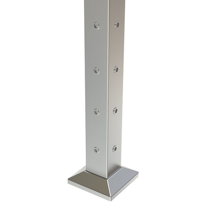 Square Corner Post with Nutserts Satin Finish - Base Plate and Cover