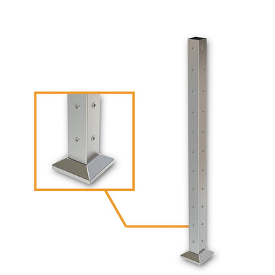 Square Corner Post with Nutserts Satin Finish - Base Plate and Cover