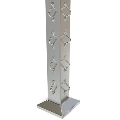 Square Corner Post with Saddles Satin Finish - Base Plate and Cover