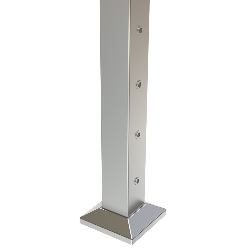 Square End Post with Nutserts Satin Finish - Base Plate and Cover