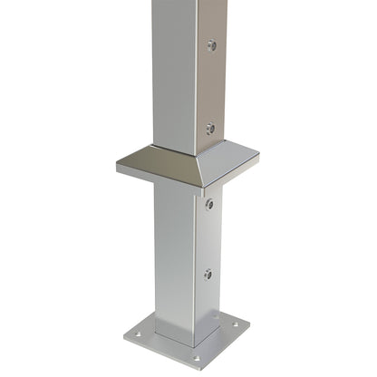 Square End Post with Nutserts Satin Finish - Base Plate and Cover