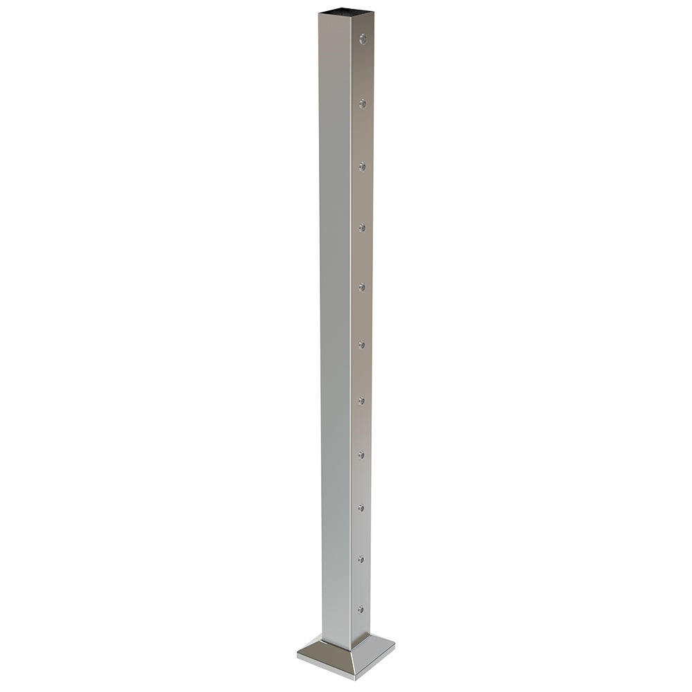 Square End Post with Nutserts Satin Finish - Base Plate and Cover