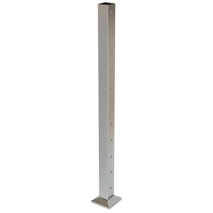 Square End Post with Nutserts Satin Finish - Base Plate and Cover