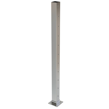 Square End Post with Nutserts Satin Finish - Welded Base Plate