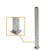 Square End Post with Saddles Satin Finish - Welded Base Plate