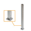 Square Int Post with 11 Holes Satin Finish - Welded Base Plate