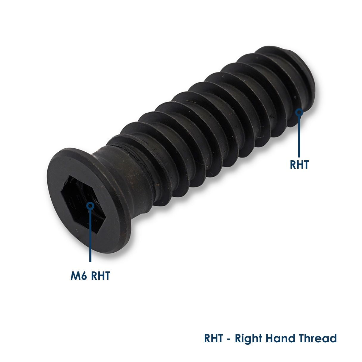 BlackEtch Threaded Timber Inserts M6 x 32mm RHT - 304 Grade Stainless Steel