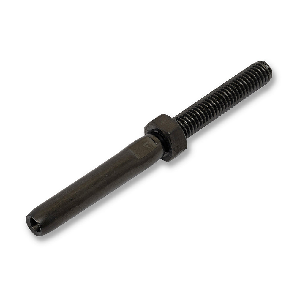 BlackEtch Swage Stud M6 x 35mm Left Hand Thread to Suit 3.2mm Wire Rope - 316 Grade Stainless Steel