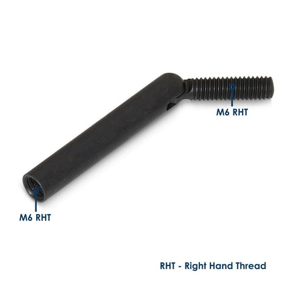 BlackEtch Angle Connector M6 x 15mm Right Hand Thread - 316 Grade Stainless Steel