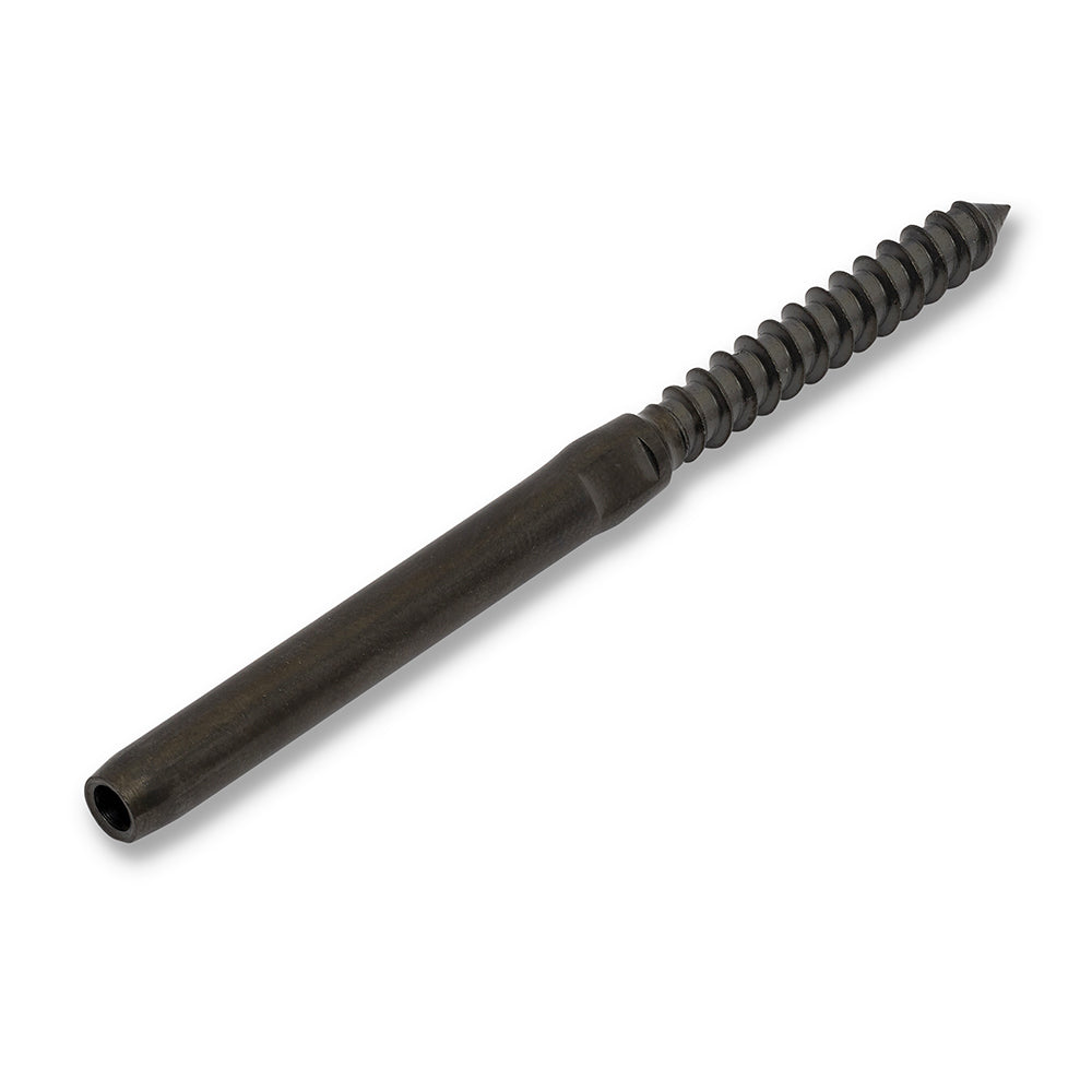 BlackEtch Lag Screw Swage Stud Left Hand Threaded to Suit 3.2mm Wire - 316 Grade Stainless Steel