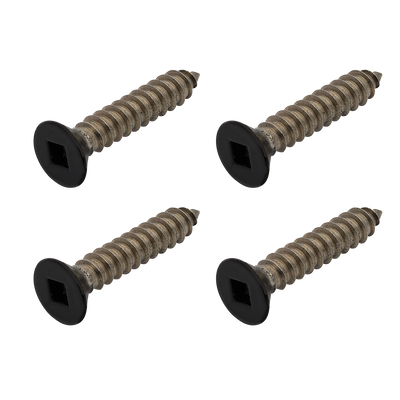 Black Etch Self Tapping Screw CSK Head Square Drive 12g x 1 1/4 316 Grade Stainless Steel - 4 PACK for top plate to Handrail
