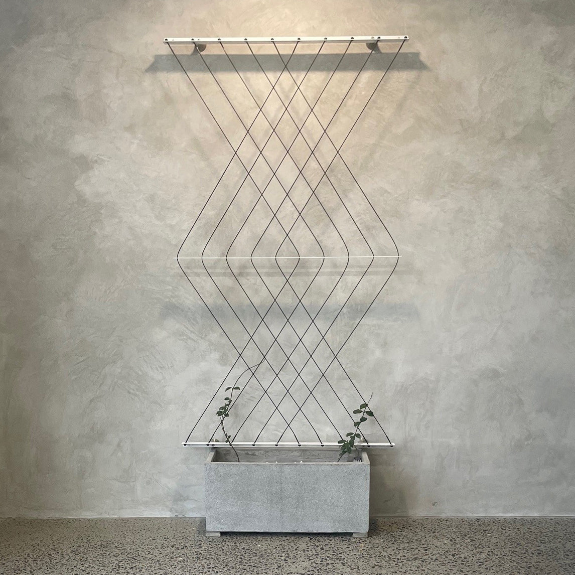 Living Designs Diamond Plant Trellis Kit 1850mm x 1075mm  - Large - Black Cable