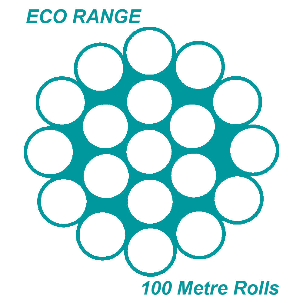 3.2mm 1 x 19 Wire Rope 100 Metre Roll - 316 Grade Stainless Steel