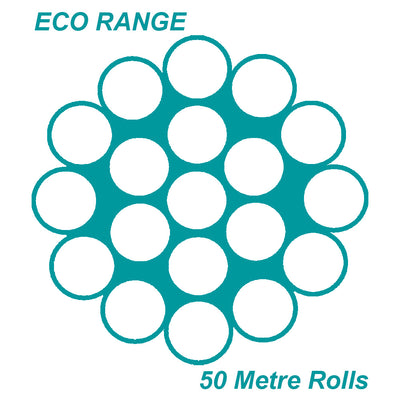 3.2mm 1 x 19 Wire Rope 50 Metre Roll - 316 Grade Stainless Steel