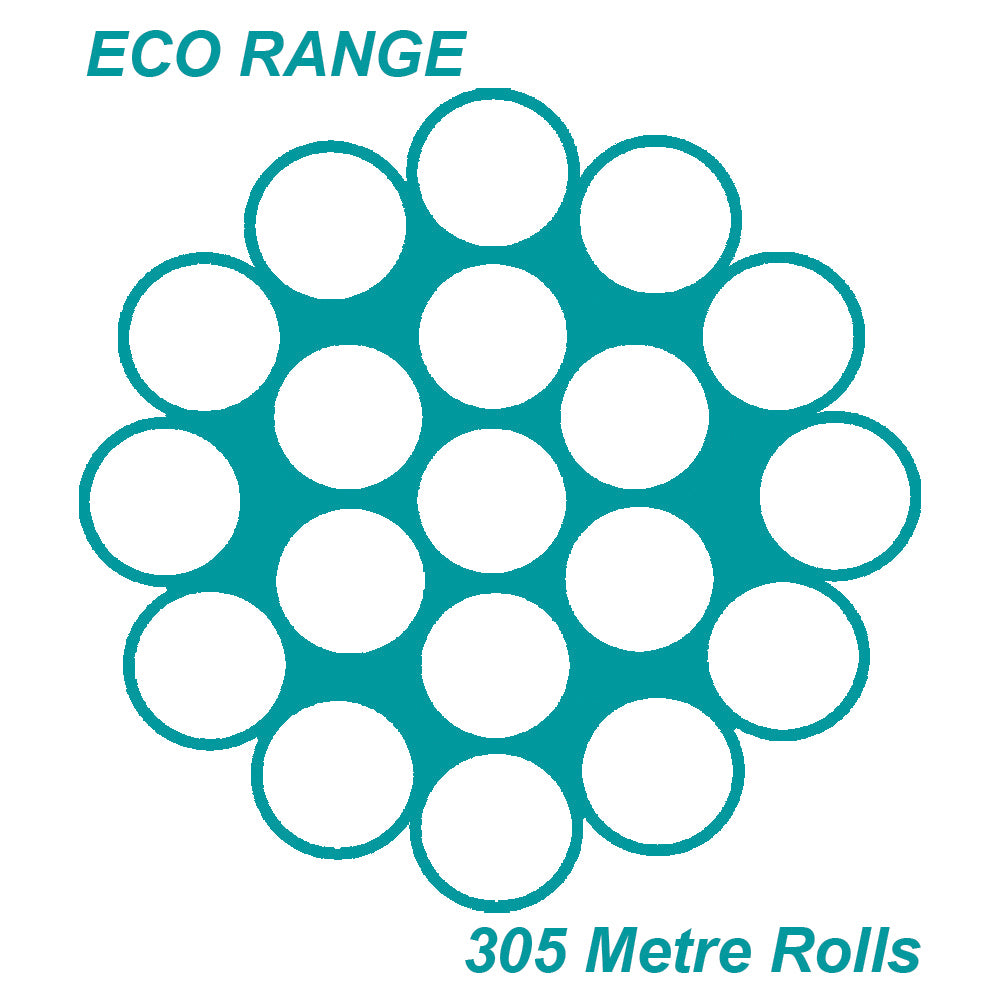 3.2mm 1 x 19 Wire Rope 305 Metre Roll - 316 Grade Stainless Steel