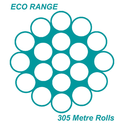 3.2mm 1 x 19 Wire Rope 305 Metre Roll - 316 Grade Stainless Steel