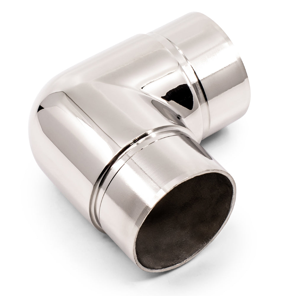 90 Degree Elbow to Suit 1.5mm Round Tube 316 Grade Stainless Steel - Mirror Polish - SIZES: 25.4mm, 38.1mm 50.8mm