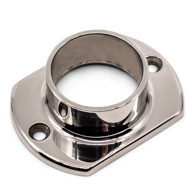 Oblong Base Plate/ Flange 316 Grade Stainless Steel - Mirror Polish - SIZES: 25.4mm, 38.1mm, 50.8mm