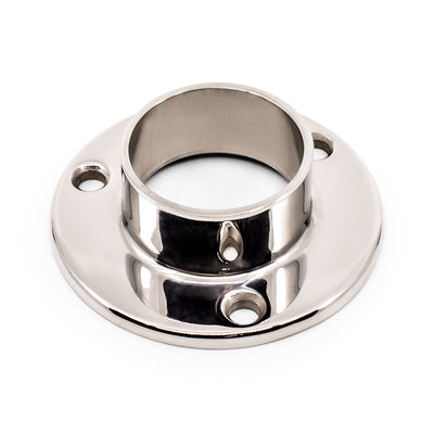 Post Round Base Plate/ Flange 316 Grade Stainless Steel - Mirror Polish - SIZES: 25.4mm, 38.1mm, 50.8mm