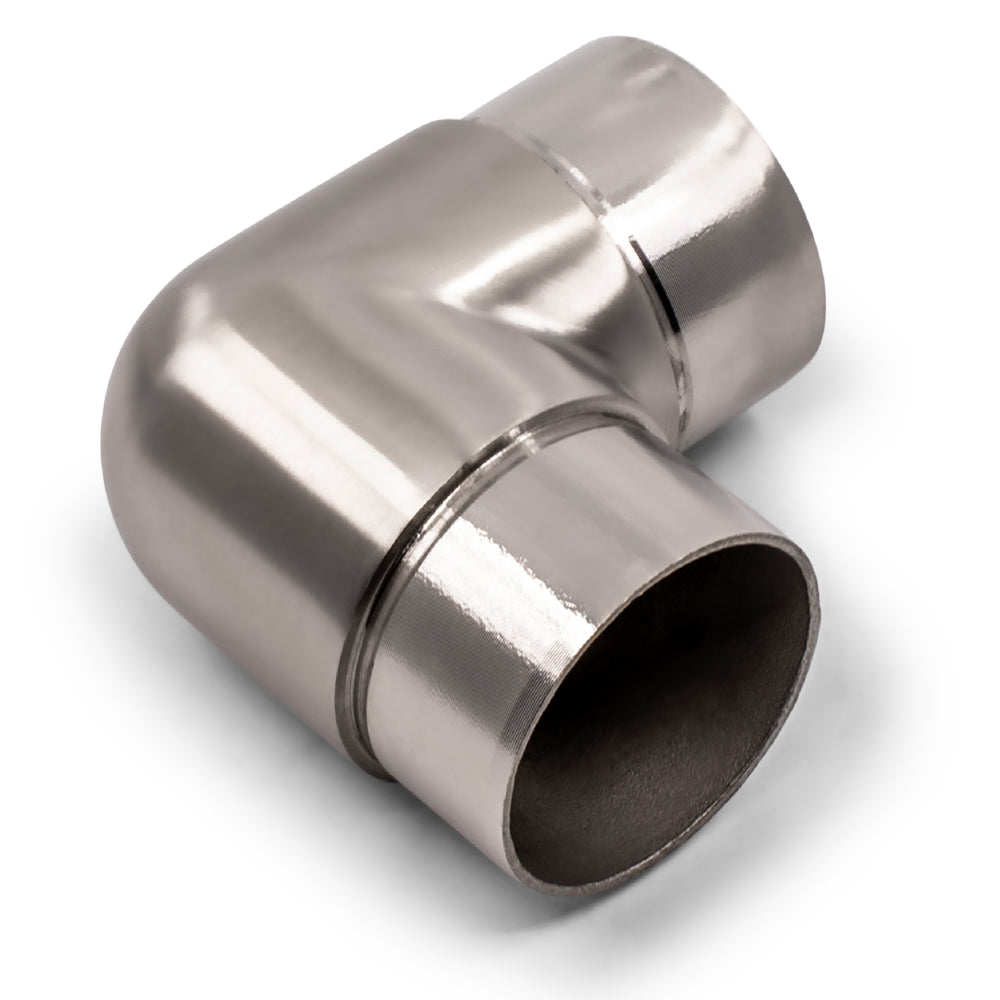 90 Degree Elbow Joiner to suit 2 (50.8mm) x 1.5mm Round Tube 316 Grade Stainless Steel - Satin Finish