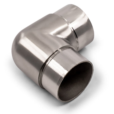 90 Degree Elbow Joiner to suit 2 (50.8mm) x 1.5mm Round Tube 316 Grade Stainless Steel - Satin Finish