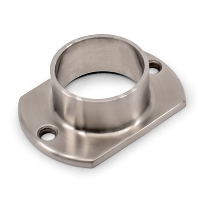 Oblong Flange 2 Hole to suit 2 (50.8mm)  x 1.5mm Round Tube 316 Grade Stainless Steel - Satin Finish