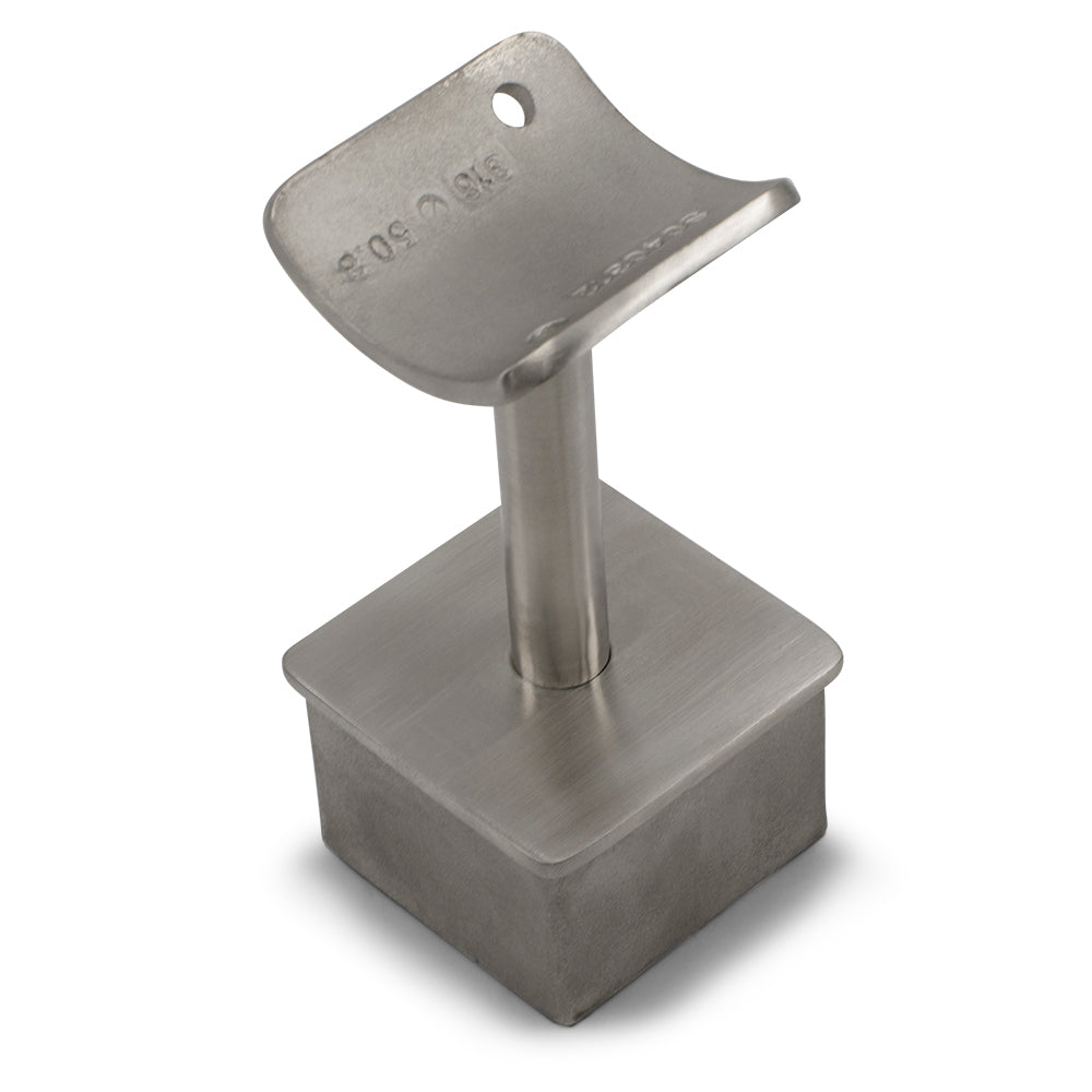 Post Reducer Inline 2 Radius Saddle to suit 2" (50.8mm) x 1.5mm Square Tube 316 Grade Stainless - Mirror Polish