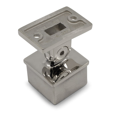 Adjustable Rail Support Flat Top to suit 2 (50.8mm) x 1.5mm Square Tube 316 Grade Stainless - Mirror Polish