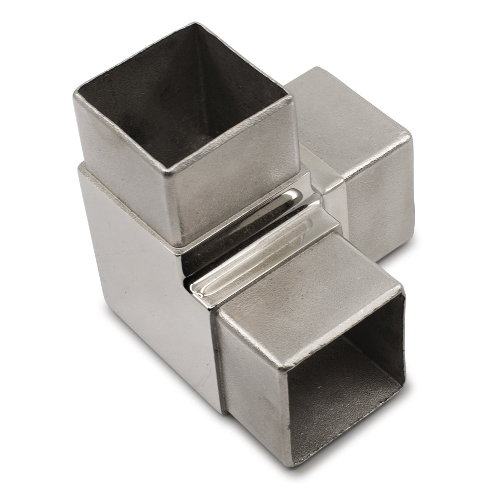90 Degree Tee Joiner to suit 2 (50.8mm) x 1.5mm Square Tube 316 Grade Stainless - Satin Finish