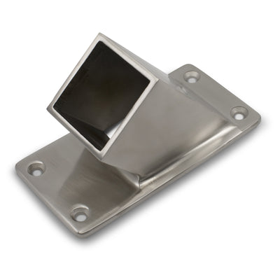 37 Degree Wall Flange to suit 2 (50.8mm) x 1.5mm Square Tube 316 Grade Stainless - Satin Finish