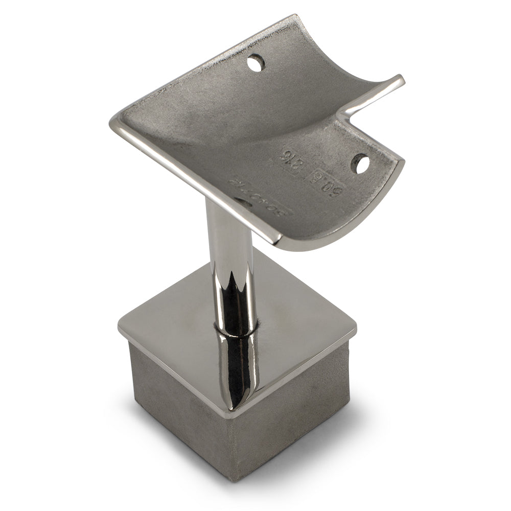 Post Reducer Corner 2 Radius Saddle to suit 2" (50.8mm) x 1.5mm Square Tube 316 Grade Stainless - Satin Finish