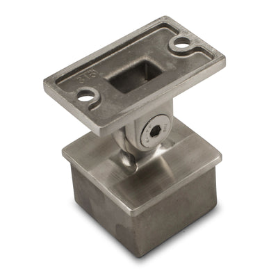 Adjustable Rail Support Flat Top to suit 2 (50.8mm) x 1.5mm Square Tube 316 Grade Stainless - Satin Finish