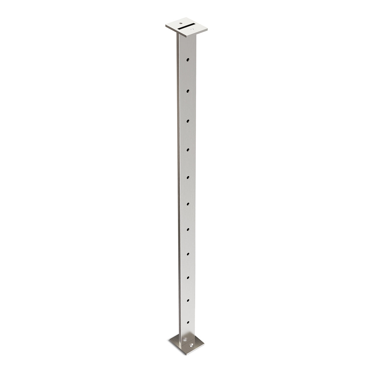 Intermediate Post 50mm x 10mm - 960mm high. Predrilled with 11 x 8mm holes at 80mm spacing - Satin Finish